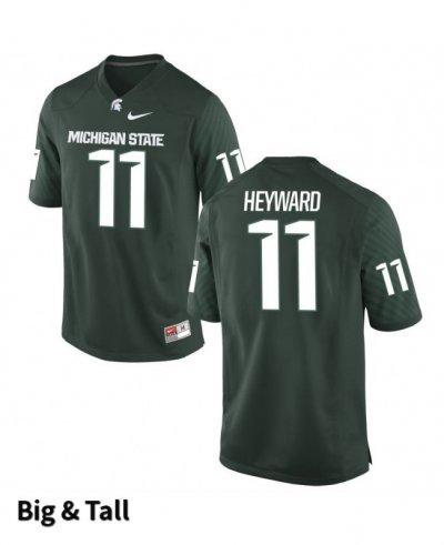 Men's Michigan State Spartans NCAA #11 Connor Heyward Green Authentic Nike Big & Tall Stitched College Football Jersey VC32S43UN